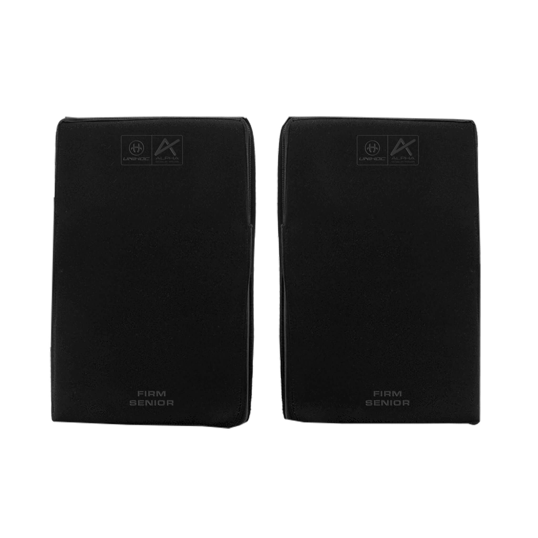 Unihoc Goalie Padding Shinguard ALPHA Firm SR Black 2-pack-Innebandy24