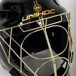 Unihoc Målvaktshjälm ALPHA PRIME Evolab Black/Gold-Innebandy24
