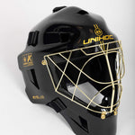 Unihoc Målvaktshjälm ALPHA PRIME Evolab Black/Gold-Innebandy24