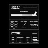 Fat Pipe Floorball Stick RAW 27 Low Kick CTRL SLICKS Coal Black/Space Grey