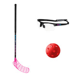 Innebandy24 Junior package: Zone Floorball Stick Zuper AIR Thin 35, Zone Floorball Glasses Protector, Unihoc Floorball