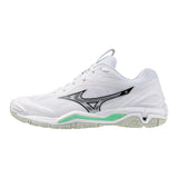 Mizuno Floorball Shoes WAVE Stealth 6 White/Black/Frozen Emerald