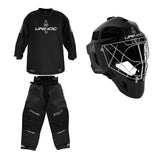 Unihoc Goalie Pack ALPHA Evolab SR: Helmet, Shirt & Pants Black/Silver
