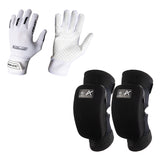 Unihoc Goalie Pack EVOLAB/ALPHA SR: Gloves & Knee Pads (Firm) White
