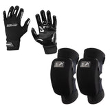 Unihoc Goalie Pack EVOLAB/ALPHA SR: Gloves & Knee Pads (Soft) Black
