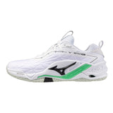 Mizuno Floorball Shoes WAVE Stealth Neo 2 White/Black/Frozen Emerald